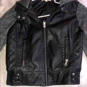 Sweater leather jacket